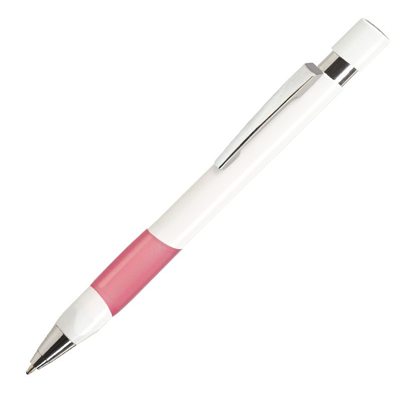 witte pen met lichtroze grip